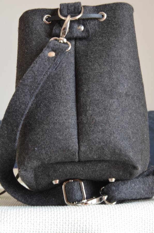 A Black Bag with Black Belt Closeup Stock Photo Image of metal