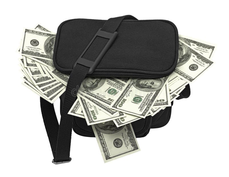 Black bag full of money. stock photo. Image of concepts 19691924