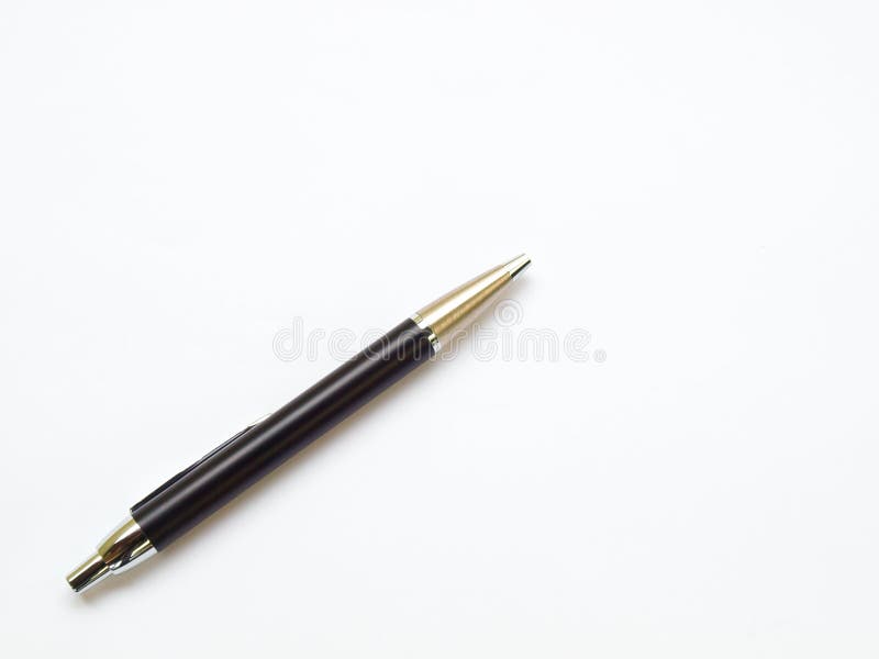 Black ball pen isolated on white background