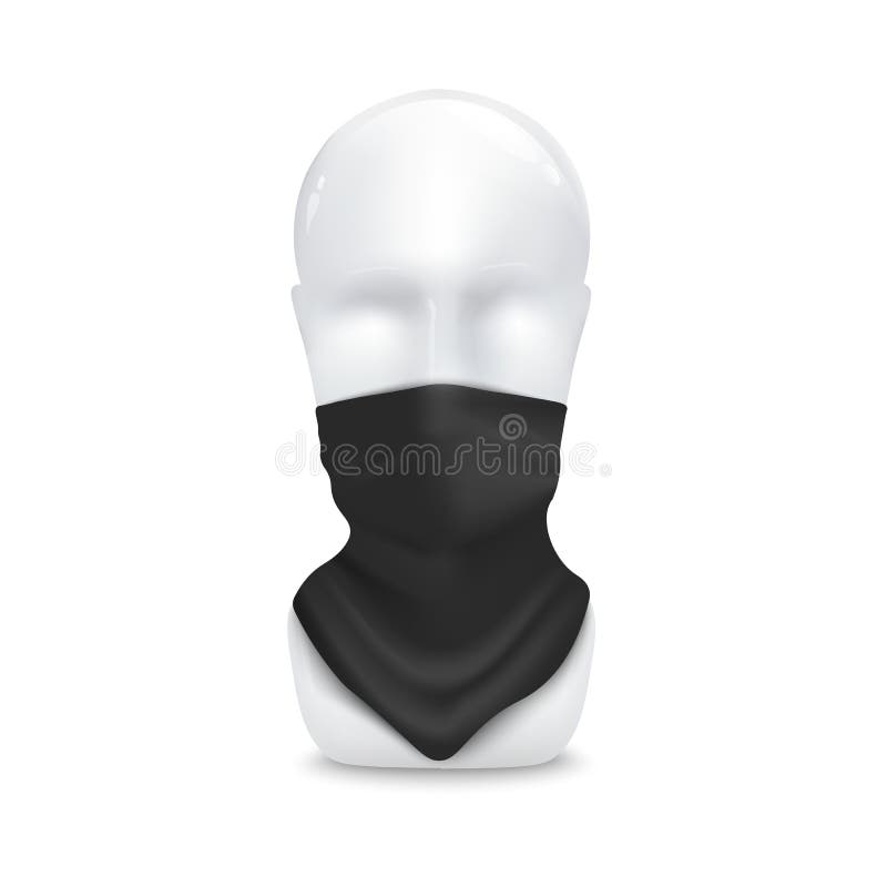 Download Black Bandana Mockup On Mannequin Face - Realistic Head ...