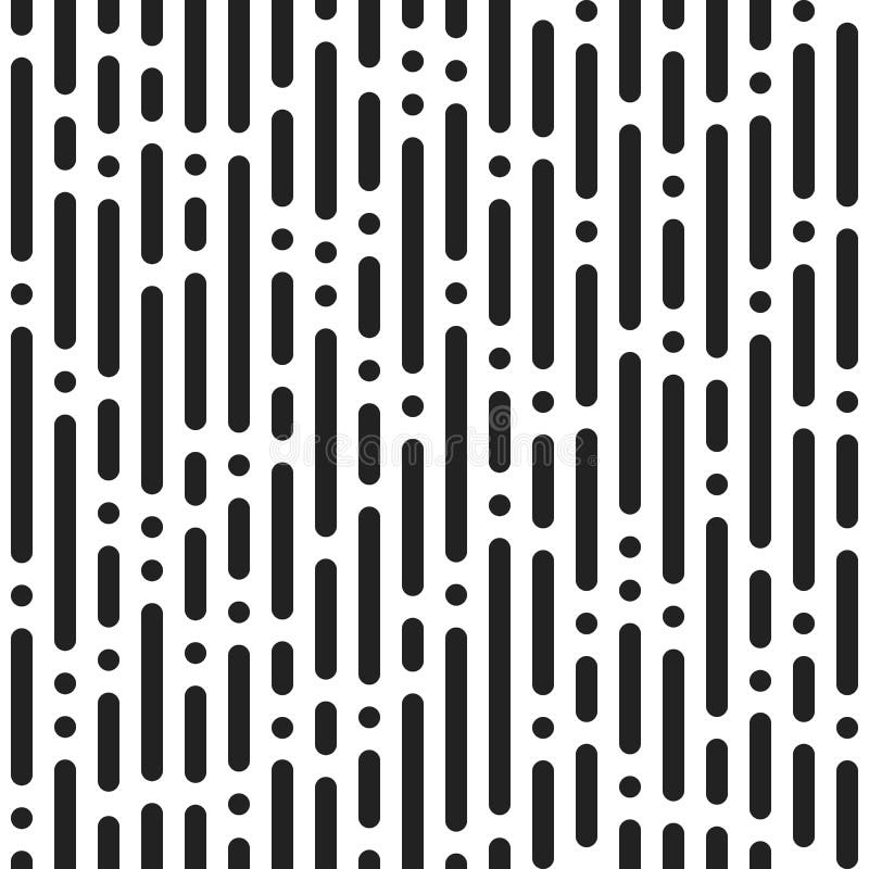 Black bands and dots on white background. Abstract seamless dash stock illustration Black bands and dots on white background. Abstract seamless dash stock illustration