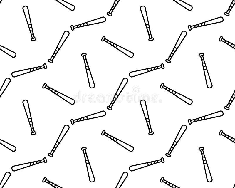 Black Baseball Bat Pattern Repeat Seamless in Black Color for Any