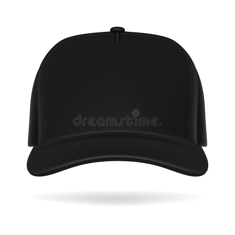 Black Cap Mockup Isolated On White Background - Realistic Baseball Hat ...