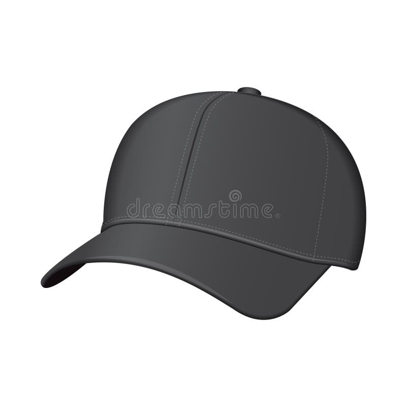 Black Baseball Cap. Vector Realistic Illustration Stock Vector ...