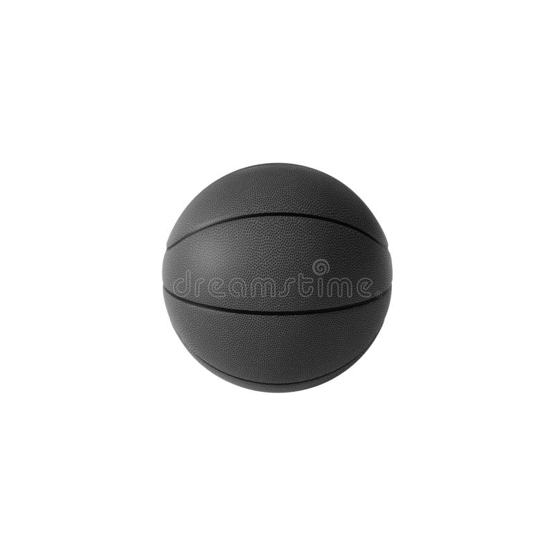 Black Basketball Ball Isolated on White Background. 3d Rendering Stock
