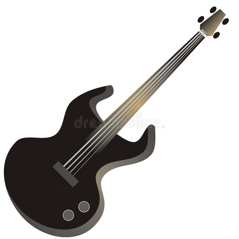 Electric Bass Guitar Line Art Vector Illustration Stock Vector