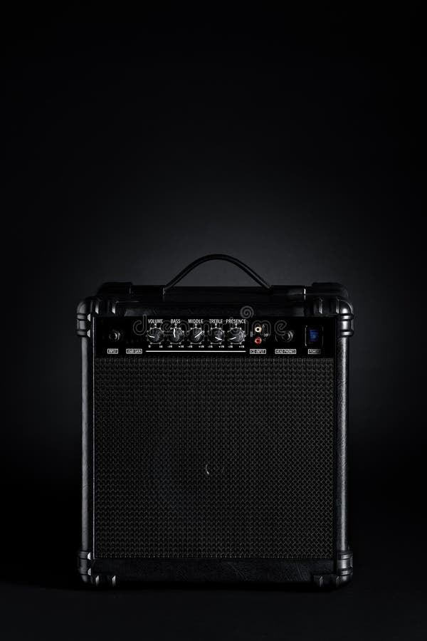Black bass guitar amplifier royalty free stock photo