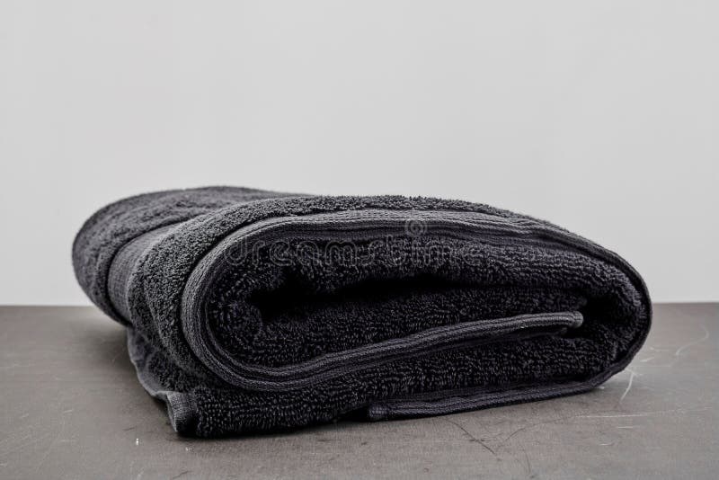 Black Bathing Towel stock photo. Image of dark, blank 110341646