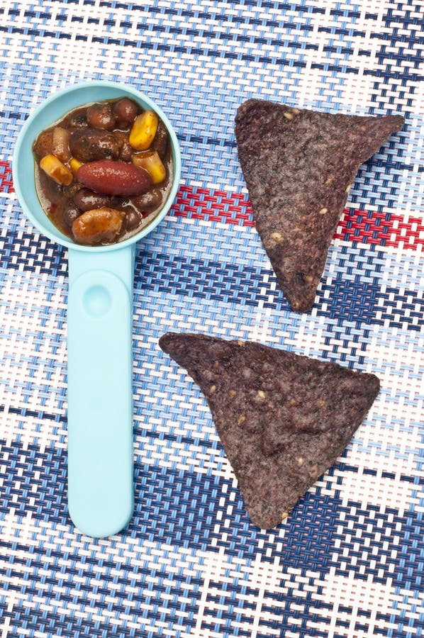 Black Bean Dip with Blue Corn Tortilla Chips Stock Image Image of object, delicious 18547537