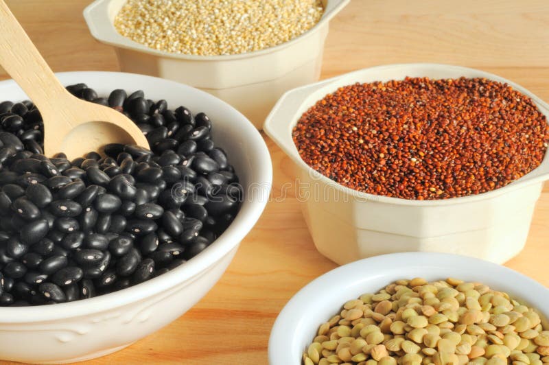 Black Beans, Lentils, and Quinoa Stock Photo Image of ingredient