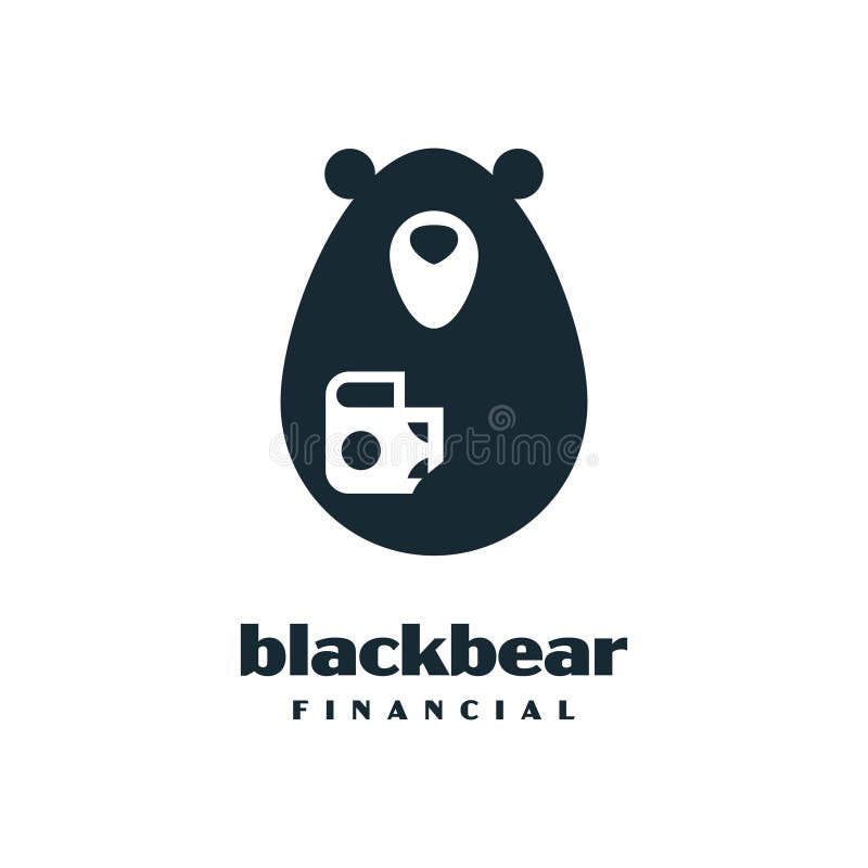 Black Bear Financial Logo Design Stock Vector Illustration of bear