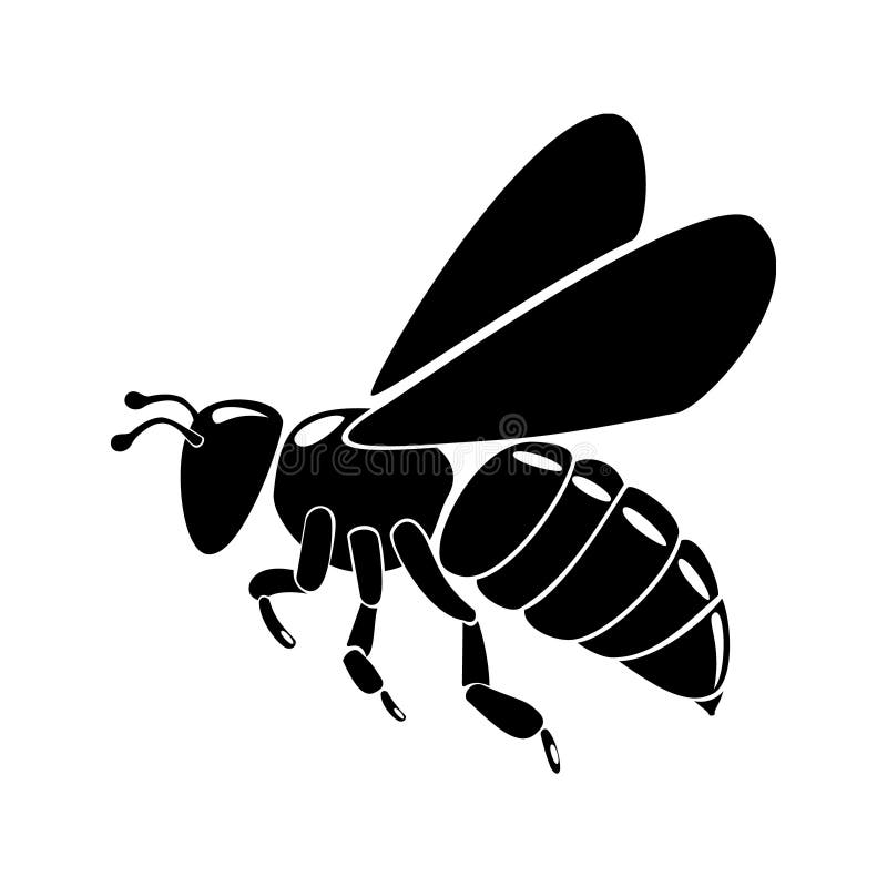 Download Black bee stock vector. Image of silhouette, insect ...