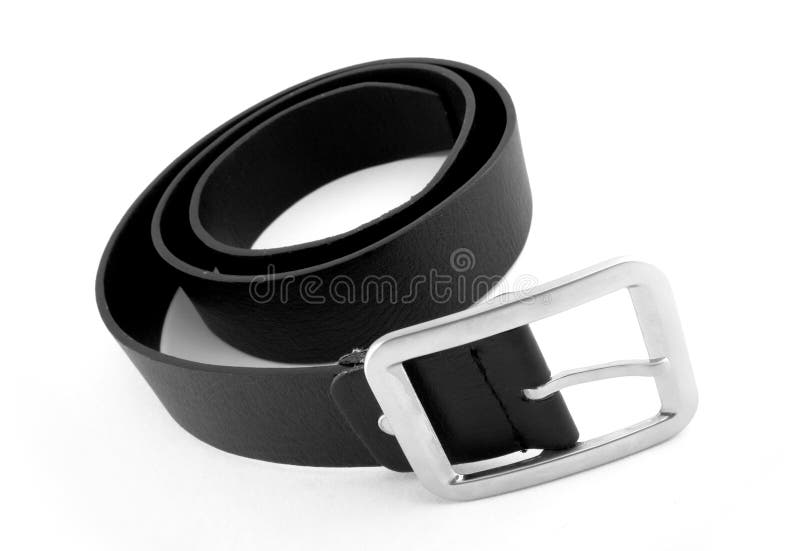 Black belt stock photo. Image of white, leather, single 28121070