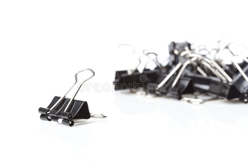 A black binder clip