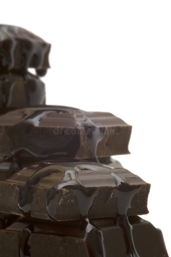Bitter Chocolate Pieces with Sea Salt on Dark Wooden Surface. Stock Photo Image of candy