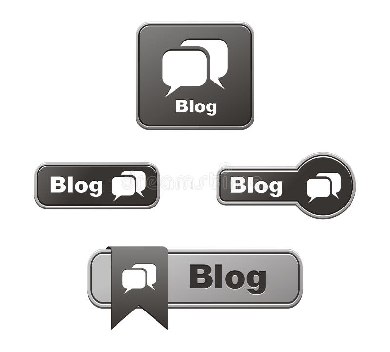 Blog buttons stock vector. Illustration of blog, bright - 25264631