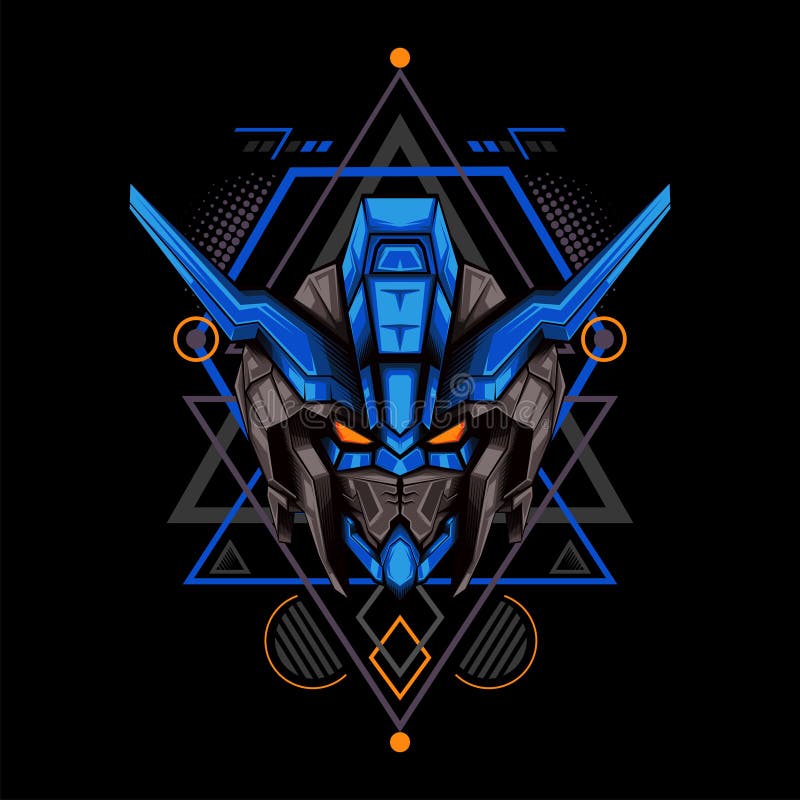 The Black Blue Antlers Robot illustration