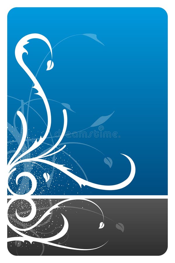 Black and blue floral design card