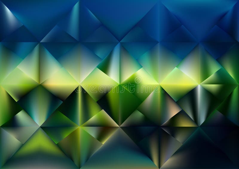 Black Blue and Green Low Poly Background Vector Art Stock Vector