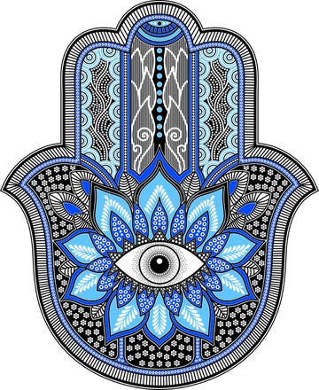 Hamsa Hand Blue Stock Illustrations – 588 Hamsa Hand Blue Stock ...