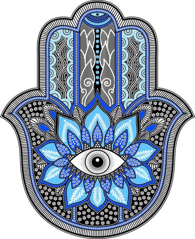 Hamsa Hand Blue Stock Illustrations – 588 Hamsa Hand Blue Stock ...