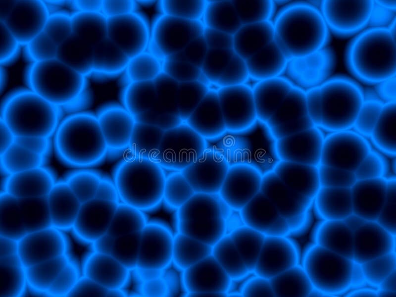 Black and blue micro cells in black background