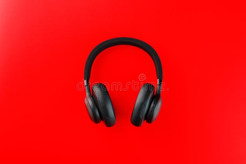 Black Bluetooth Headphones On A Red Background Top View In Ear Headphones For Djs Stock Photo Image Of Color Earphone Black Bluetooth Headphones On A Red Background Top View In Ear Headphones For Djs Stock Photo Image Of Color Earphone