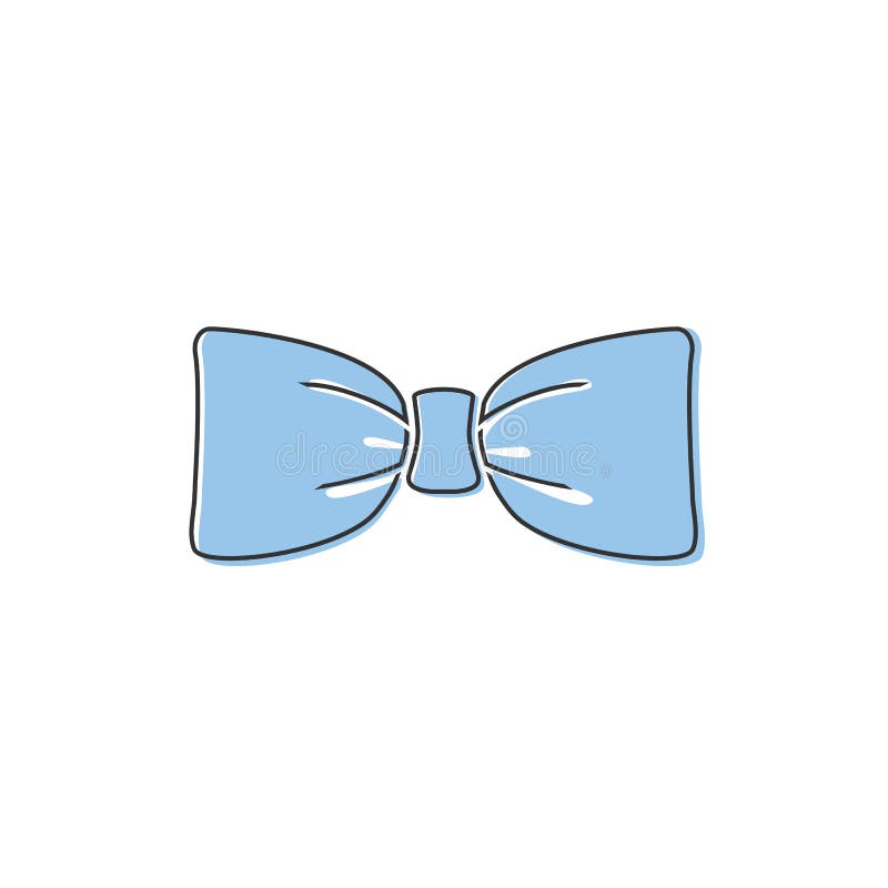 Black Bow Tie Vector Line Icon Isolated on White Background Stock ...