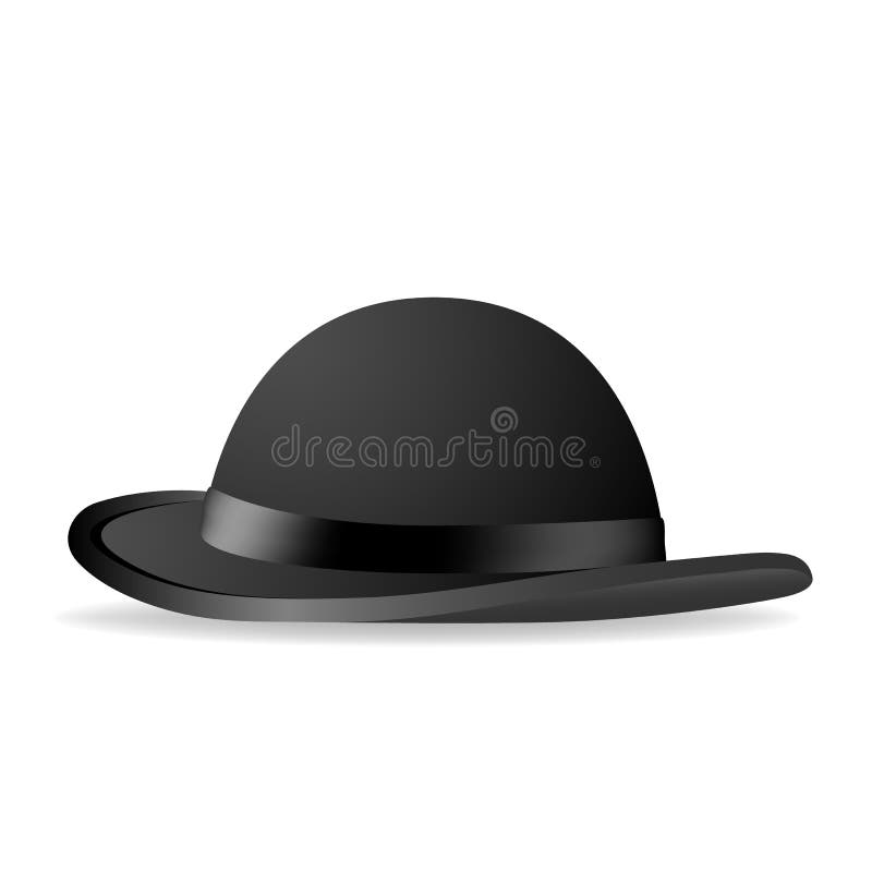 Black Bowler Hat. Vector Illustration Stock Vector - Illustration of ...