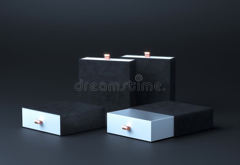 Download Black Box Mockup. Elegant Black Velvet Branding Box Mockup With Two Blank Silk Texture Boxes ...