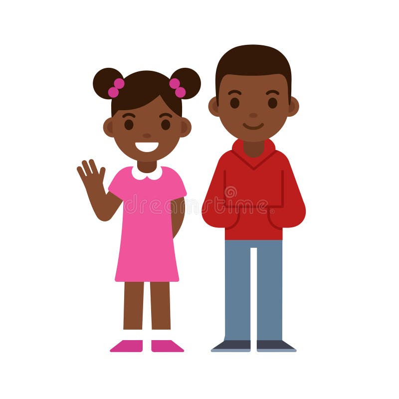 Black Boy And Girl Stock Vector Illustration Of Couple