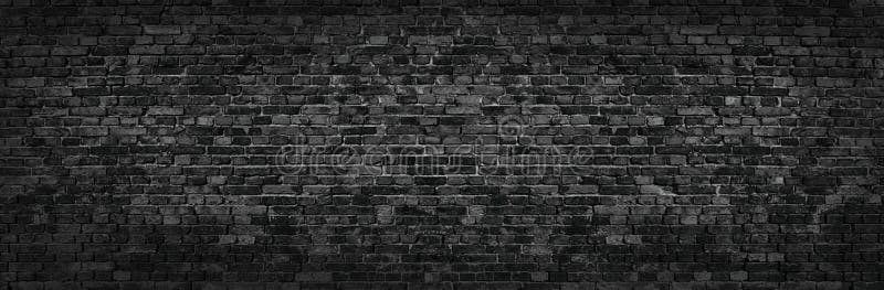 Black Brick Wall of Panoramic View in High Resolution Stock Image - Image  of pattern, aged: 104827283