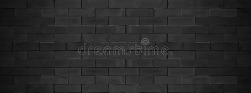 Black Brick Wall Texture Abstract Panorama Picture Brickwork For