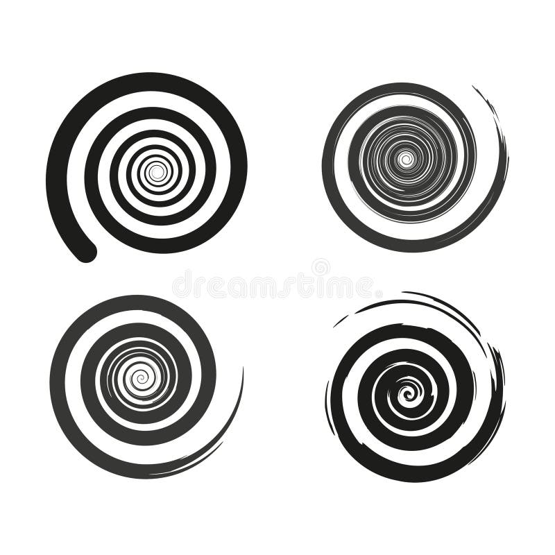 Black Brush Spirals. Vector Illustration Stock Vector Illustration of shape, icon 272020786