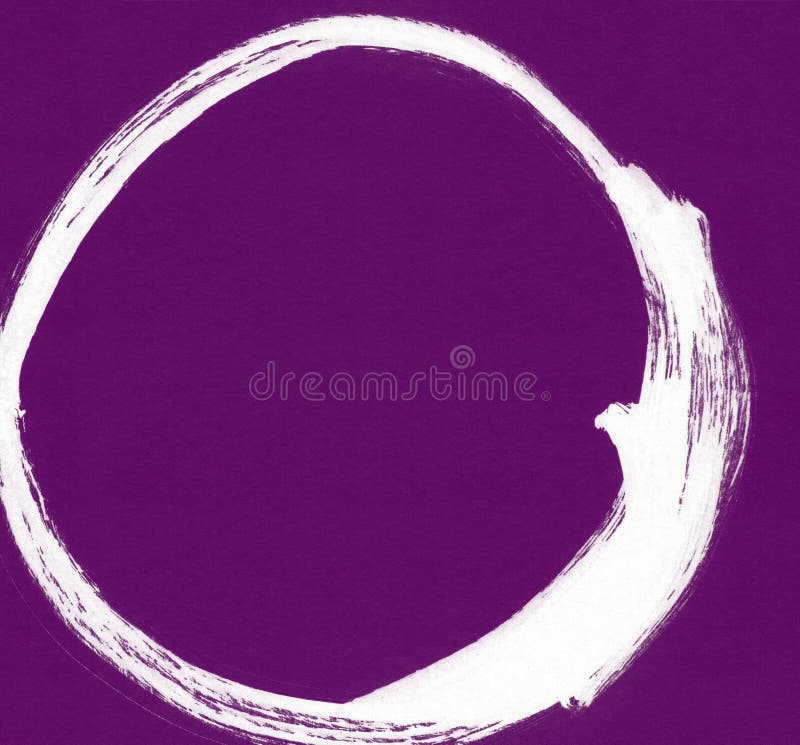 Black Brush Stroke in the Form of a Circle. Drawing Created in Ink