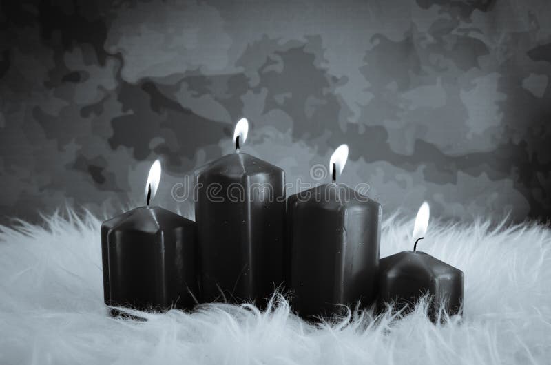 Black Burning Advent Candles Stock Photo Image of atmosphere, merry