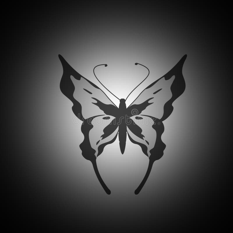 Black Butterfly in Dark for Background Stock Illustration - Illustration of  eyes, head: 181983354