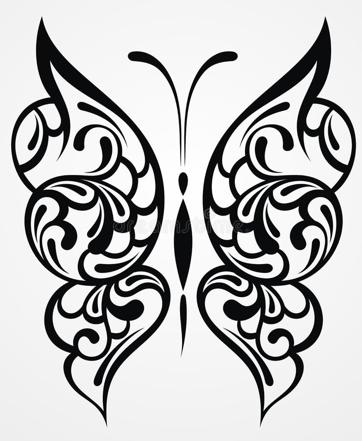 Black butterfly. Tattoo design