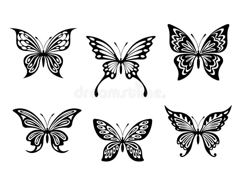 Black butterfly tattoos