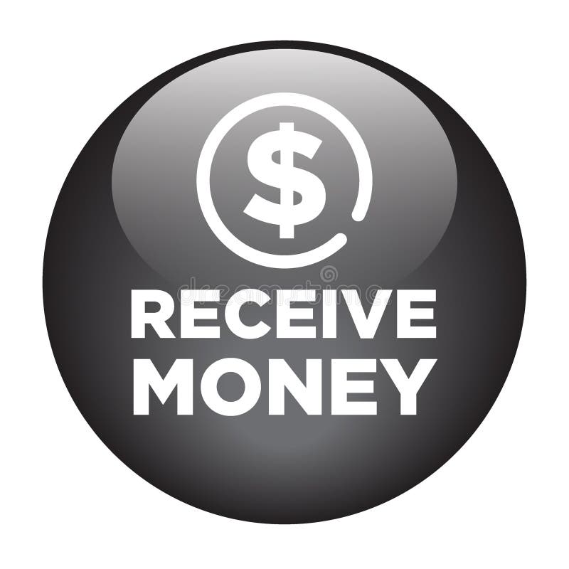 Receive Money Icon Button on White Stock Illustration Illustration of