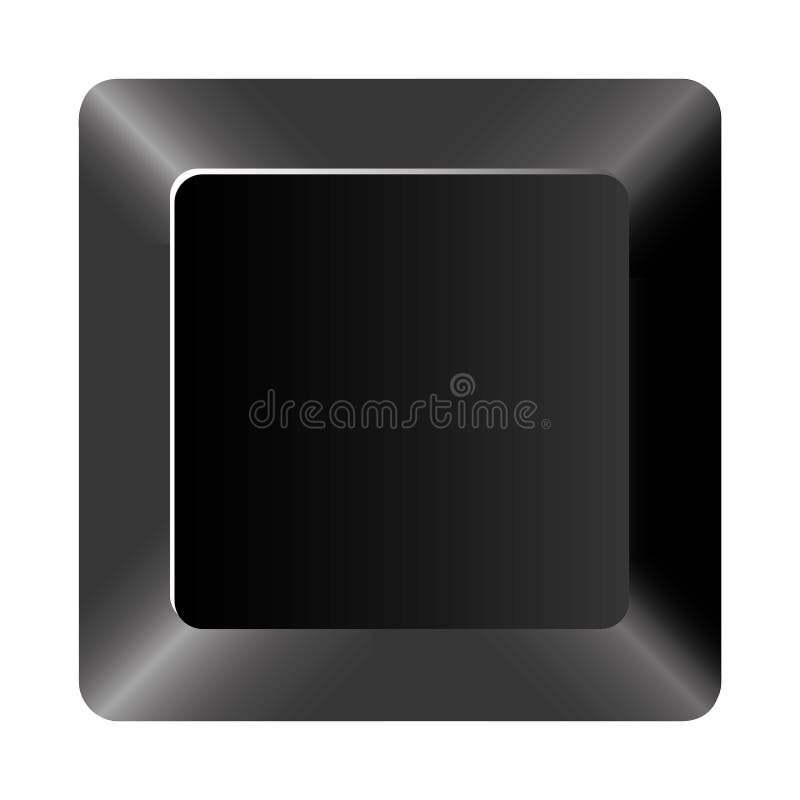 Black Button of Computer Keyboard Stock Illustration - Illustration of