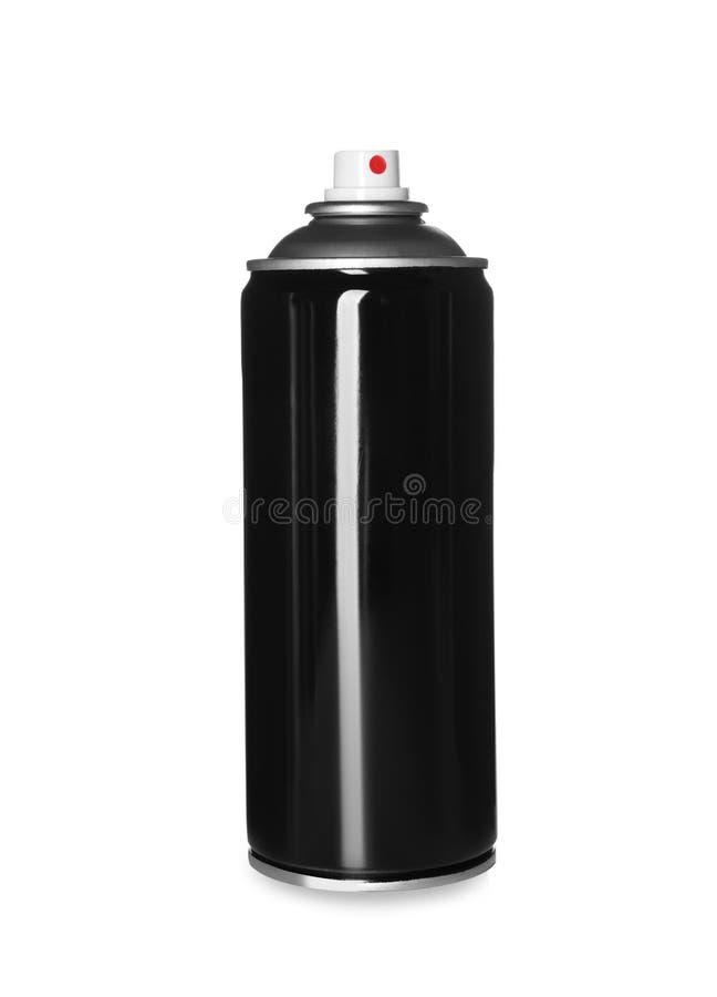 Black Can of Spray Paint Isolated on White Stock Image Image of