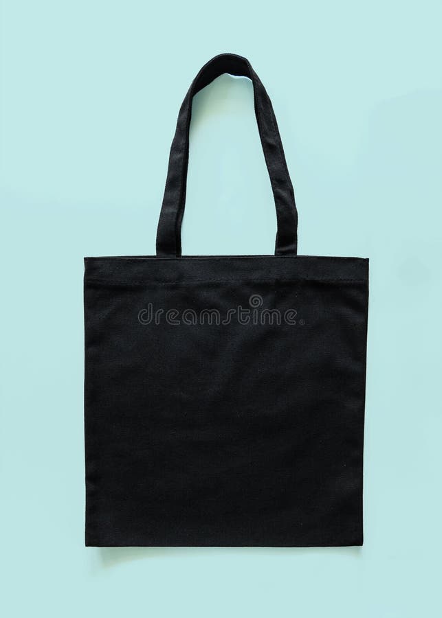 Black Canvas Tote Bag Mockup Fabric Cloth Texture for Woman`s Shoulder ...