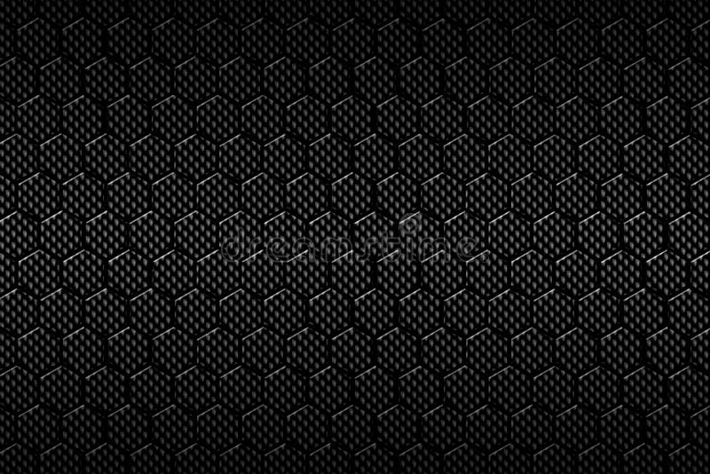 Black Honeycomb Carbon Fiber Background Stock Illustration