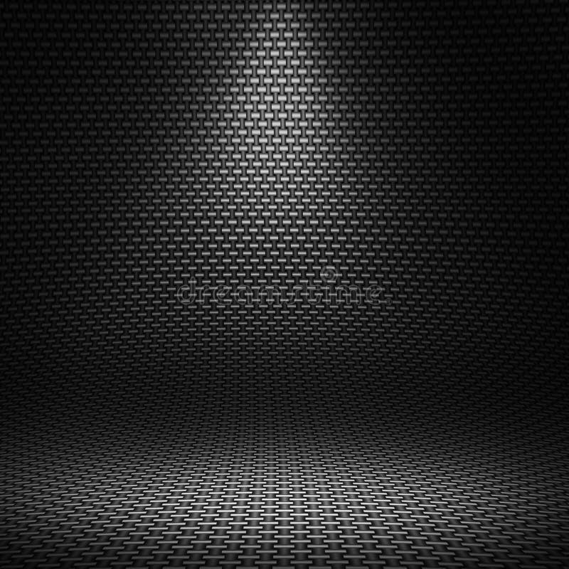 Black Carbon Fiber Textured Interior Studio with Directional Light