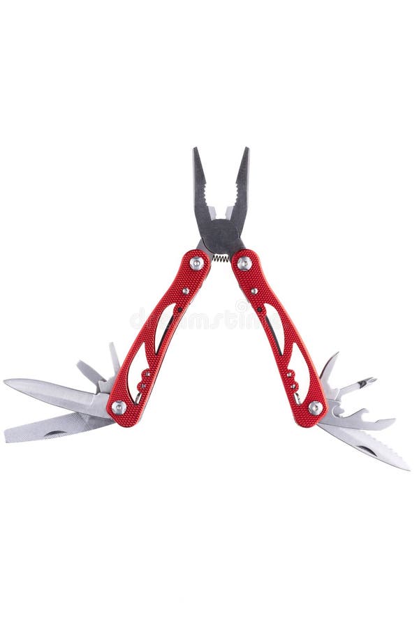 Hight quality black and red multi-tool unfolded royalty free stock photos