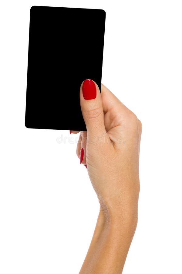 Black Card In Woman s Hand