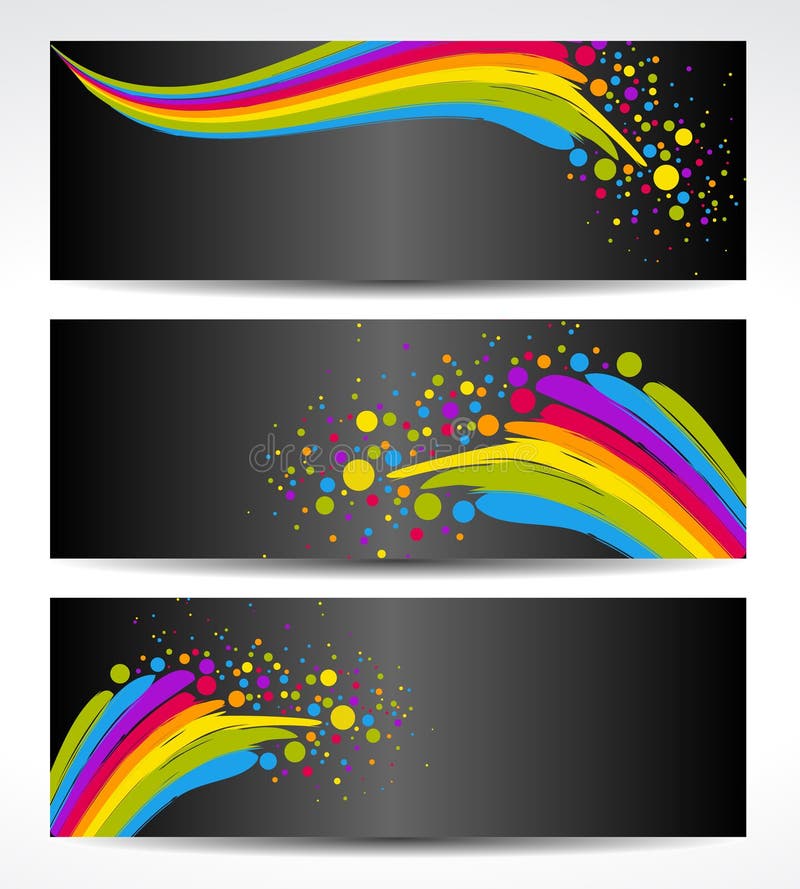 Black cards with rainbow wave