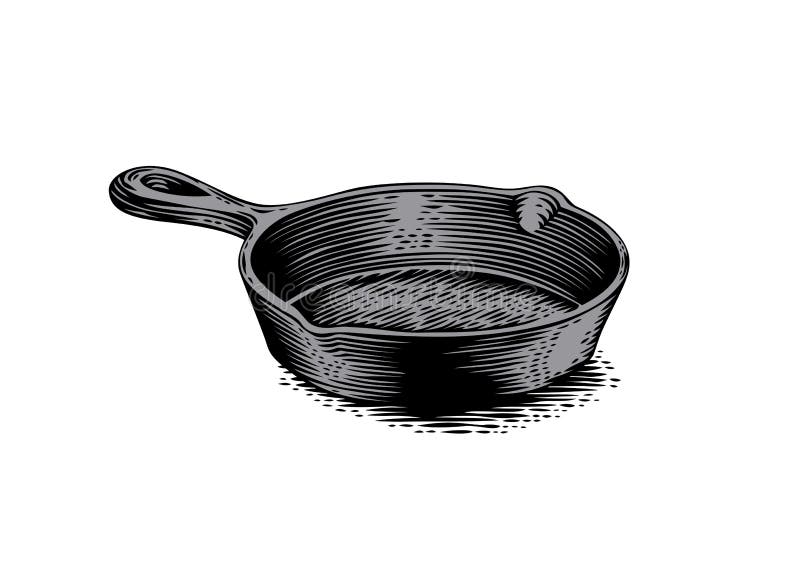 Black cast iron pan stock vector. Illustration of ware 82756709