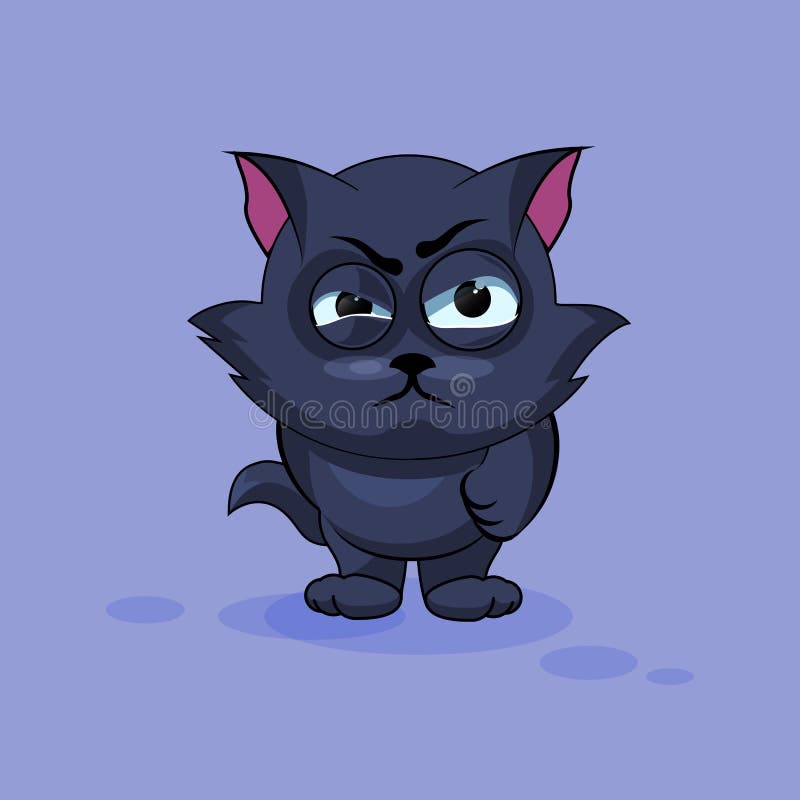 Isolated Cute Angry Cat Emoji Stock Vector - Illustration of emoticon,  avatar: 225027930